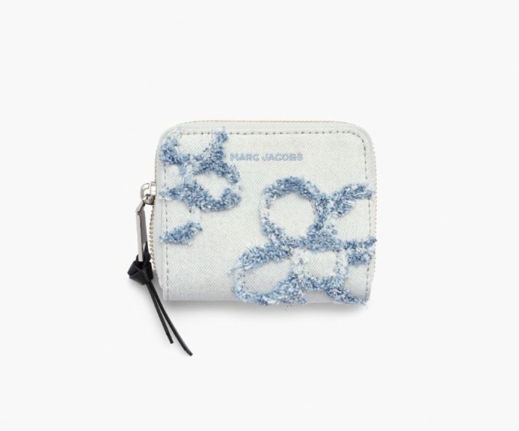 The Daisy Denim Mini Compact Wallet (Light Wash)